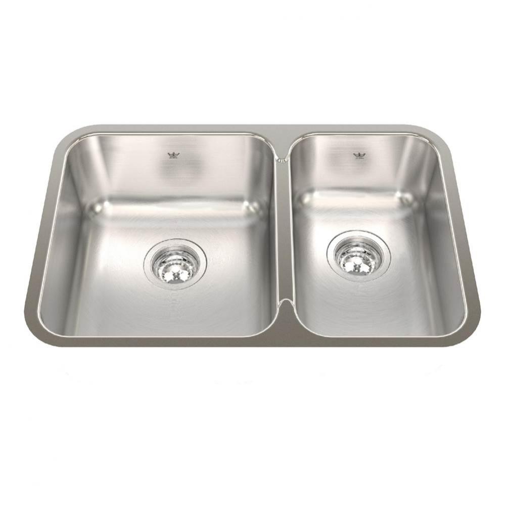 Steel Queen 26.88-in LR x 17.75-in FB Undermount Double Bowl Stainless Steel Kitchen Sink