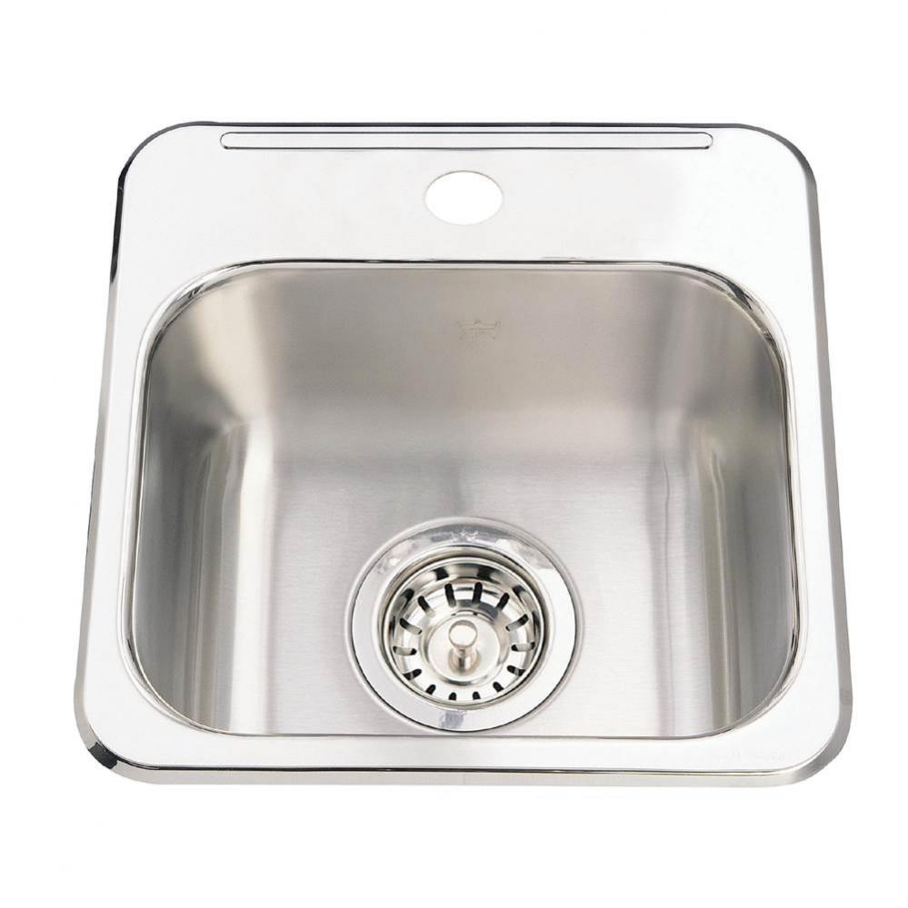 Kindred Utility Collection 13.63-in LR x 13.63-in FB Drop In Single Bowl 1-Hole Stainless Steel Ho