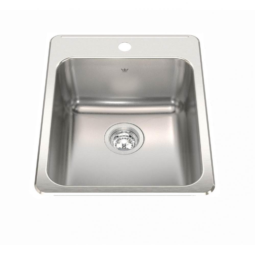 Steel Queen 17.25-in LR x 22-in FB Drop In Single Bowl 1-Hole Stainless Steel Kitchen Sink