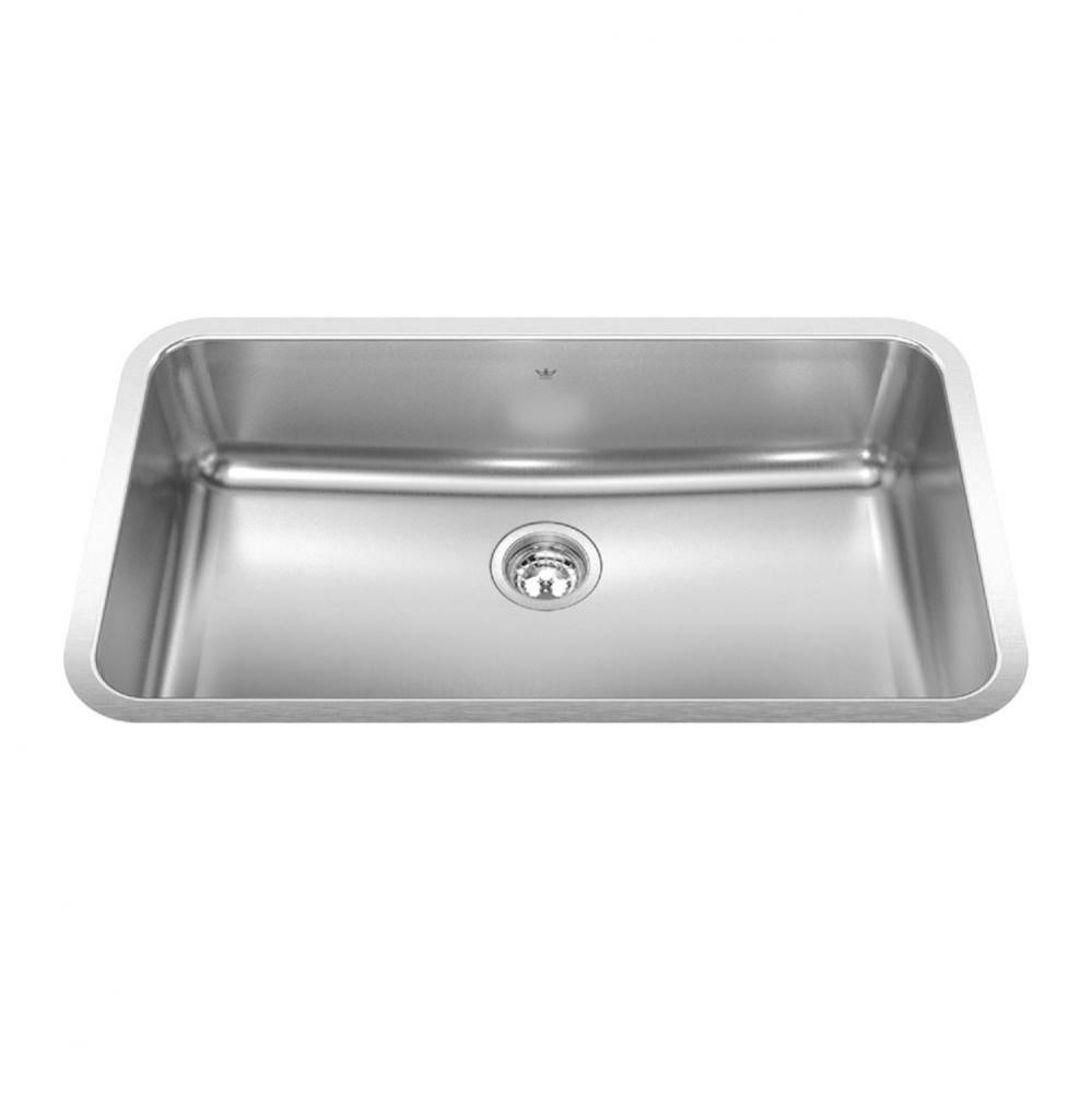 Steel Queen 32.75-in LR x 18.75-in FB Undermount Single Bowl Stainless Steel Kitchen Sink