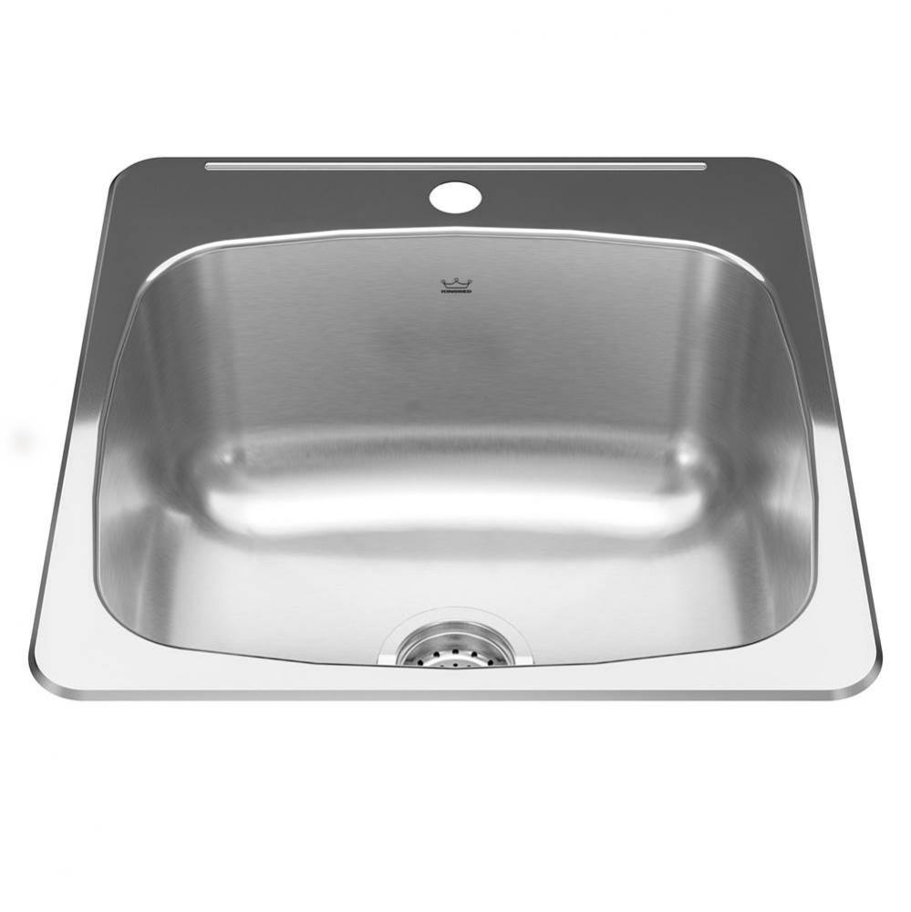 Steel Queen 20.13-in LR x 20.56-in FB Drop In Single Bowl 1-Hole Stainless Steel Laundry Sink