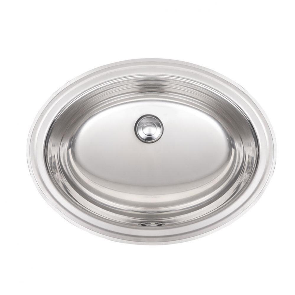 18 gauge stainless steel drop-in vanity basin