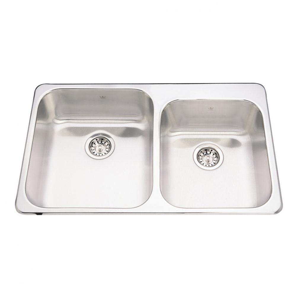 Double Bowl combination 20 gauge, 1 faucet hole