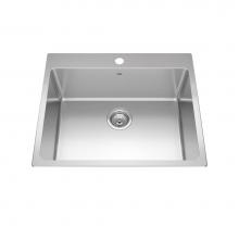 Kindred Canada BSL2125-9-1 - Brookmore 25.1-in LR x 20.9-in FB Drop in Single Bowl Stainless Steel Kitchen Sink