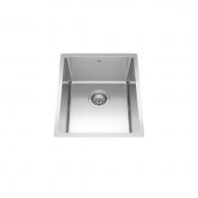 Kindred Canada BSU1816-9 - Brookmore 15.6-in LR x 18.2-in FB Undermount Single Bowl Stainless Steel Kitchen Sink