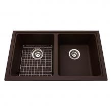 Kindred Canada KGD1U/8ES - Granite Series 31.5-in LR x 18.13-in FB Undermount Double Bowl Granite Kitchen Sink in Mocha