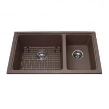 Kindred Canada KGDCR1U/8SM - Granite Series 31.5-in LR x 18.13-in FB Undermount Double Bowl Granite Kitchen Sink in Storm