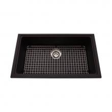 Kindred Canada KGS1U/8ON - Granite Series 31.56-in LR x 18.13-in FB Undermount Single Bowl Granite Kitchen Sink in Onyx