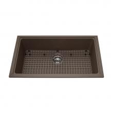 Kindred Canada KGS1U/8SM - Granite Series 31.56-in LR x 18.13-in FB Undermount Single Bowl Granite Kitchen Sink  in Storm