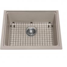 Kindred Canada KGS2U/8CH - Granite Series 23-in LR x 18.13-in FB Undermount Single Bowl Granite Kitchen Sink in Champagne