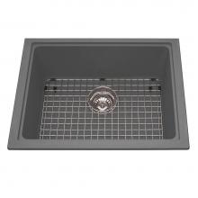 Kindred Canada KGS2U/8SG - Granite Series 23-in LR x 18.13-in FB Undermount Single Bowl Granite Kitchen Sink in Stone Grey