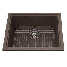 Kindred Canada KGS2U/8SM - Granite Series 23-in LR x 18.13-in FB Undermount Single Bowl Granite Kitchen Sink in Storm