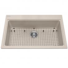 Kindred Canada KGSL2031/8CH - Granite Series 31.56-in LR x 20.5-in FB Drop In Single Bowl Granite Kitchen Sink in Champagne