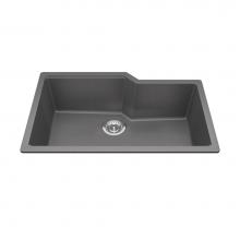 Kindred Canada MGS2031U-9SG - Granite Series 30.69-in LR x 19.69-in FB Undermount Single Bowl Granite Kitchen Sink in Stone Grey