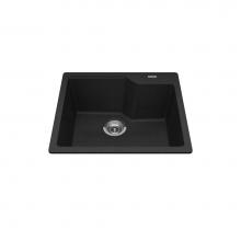 Kindred Canada MGSM2022-9ON - Granite Series 22.06-in LR x 19.69-in FB Drop In Single Bowl Granite Kitchen Sink in Onyx