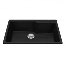 Kindred Canada MGSM2031-9MBK - Granite Series 30.7-in LR x 19.69-in FB Drop In Single Bowl Granite Kitchen Sink in Matte Black