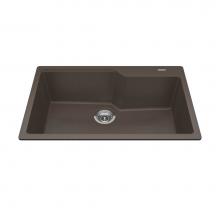 Kindred Canada MGSM2031-9SM - Granite Series 30.7-in LR x 19.69-in FB Drop In Single Bowl Granite Kitchen Sink in Storm