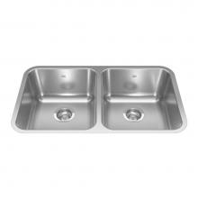 Kindred Canada ND1831UA/9 - Reginox 30.88-in LR x 17.75-in FB Undermount Double Bowl Stainless Steel Kitchen Sink