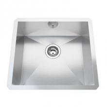 Kindred Canada QSFU1820/8 - 20 gauge hand fabricated undermount single bowl, zero radius