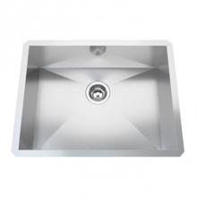 Kindred Canada QSFU1925/8 - 20 gauge hand fabricated undermount single bowl, zero radius