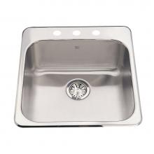 Kindred Canada QSL2020/8/4 - Single Bowl Ledgeback 20 gauge, 4 faucet holes