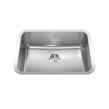 Kindred Canada QSUA1925/8 - Steel Queen 24.75-in LR x 18.75-in FB Undermount Single Bowl Stainless Steel Kitchen Sink