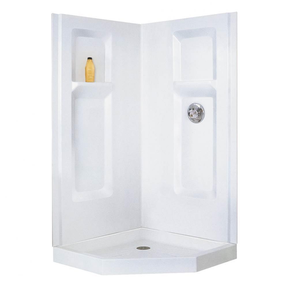 Durawall Corner Shower Wall, 42'', White, 2 Carton, 700.2W or 742.1W