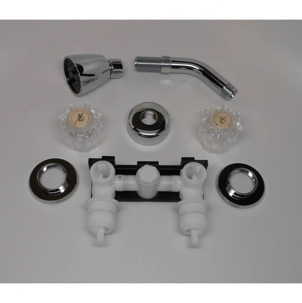 Shower Valve, Plastic, 4'' Center