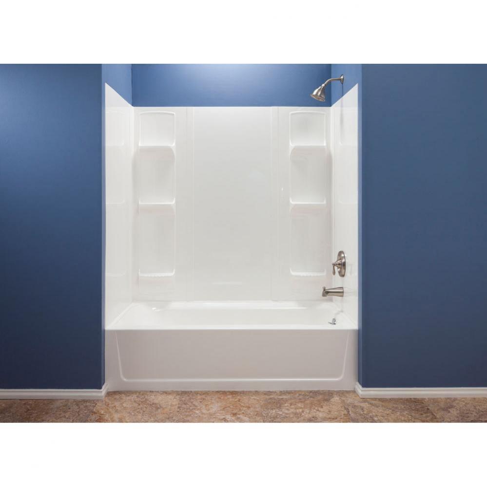 Durawall Bathtub Wall, White, Fits up to 42''x72'' Alcove