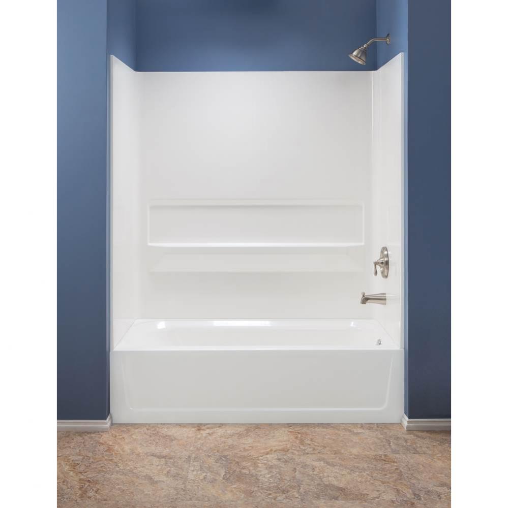 Topaz Bathtub Wall, White, Fiberglass, 30''x60''