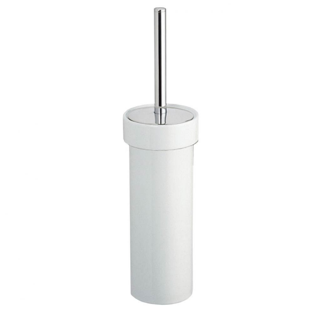 Toilet Brush Floor - White Porcelain - Matte Black & Chrome