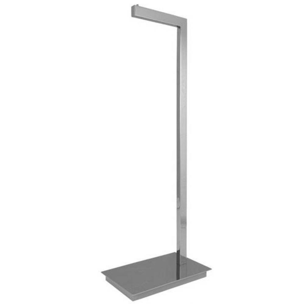 Floor Stand Paper Holder Square Bar - Matte Black & Chrome