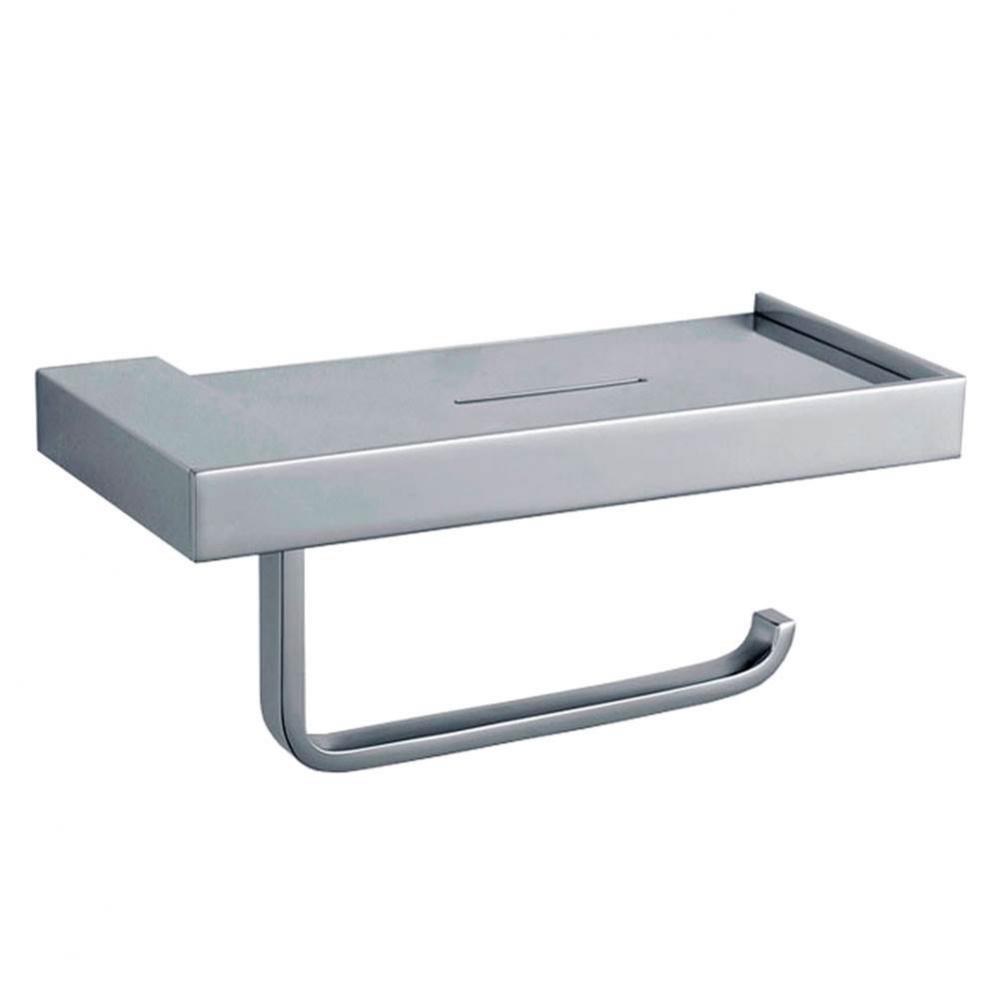 Paper Holder with Shelf - Chrome