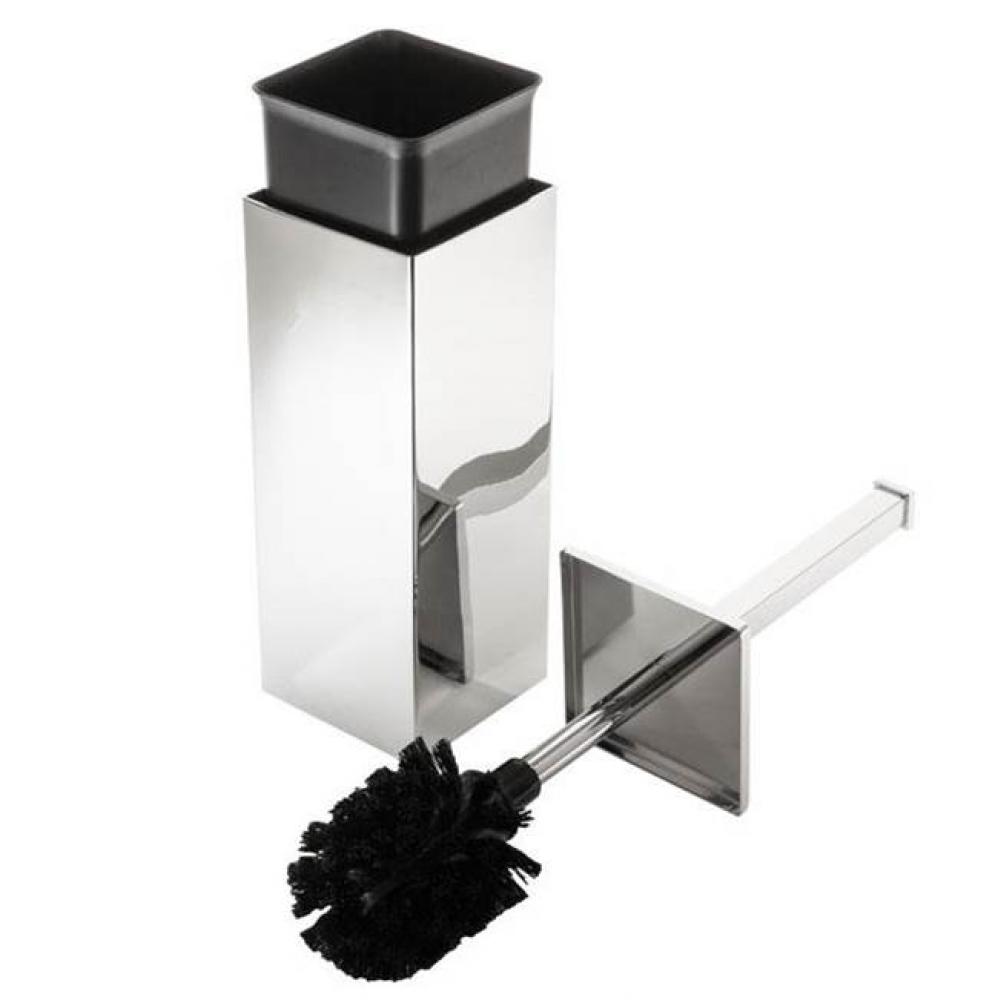 Square Bowl Brush and Holder - Matte Black & Brushed Gold