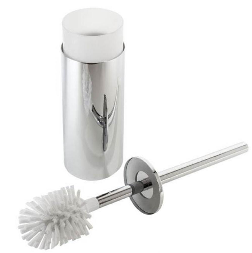 Round Bowl Brush and Holder - Matte Black & Chrome