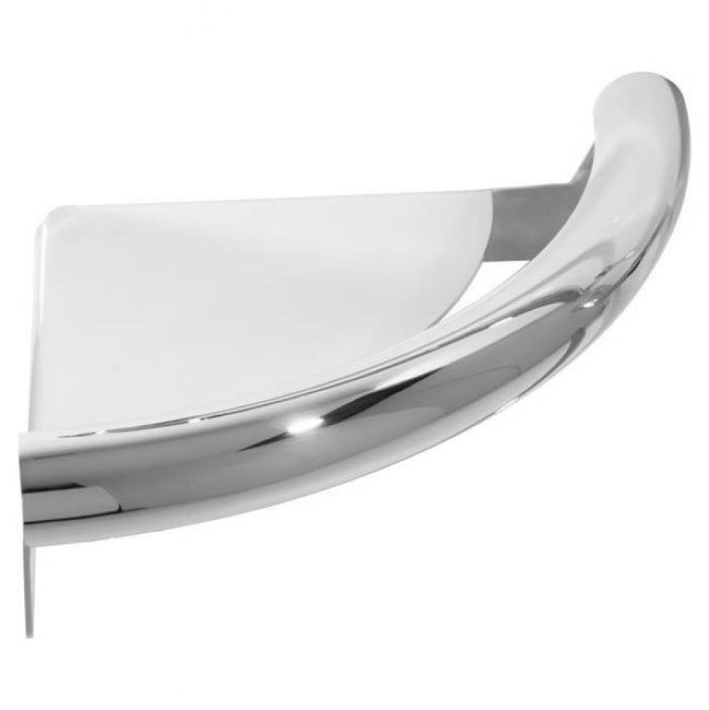 Grab Bar with Corner Shelf -  ADA Polished Stainless