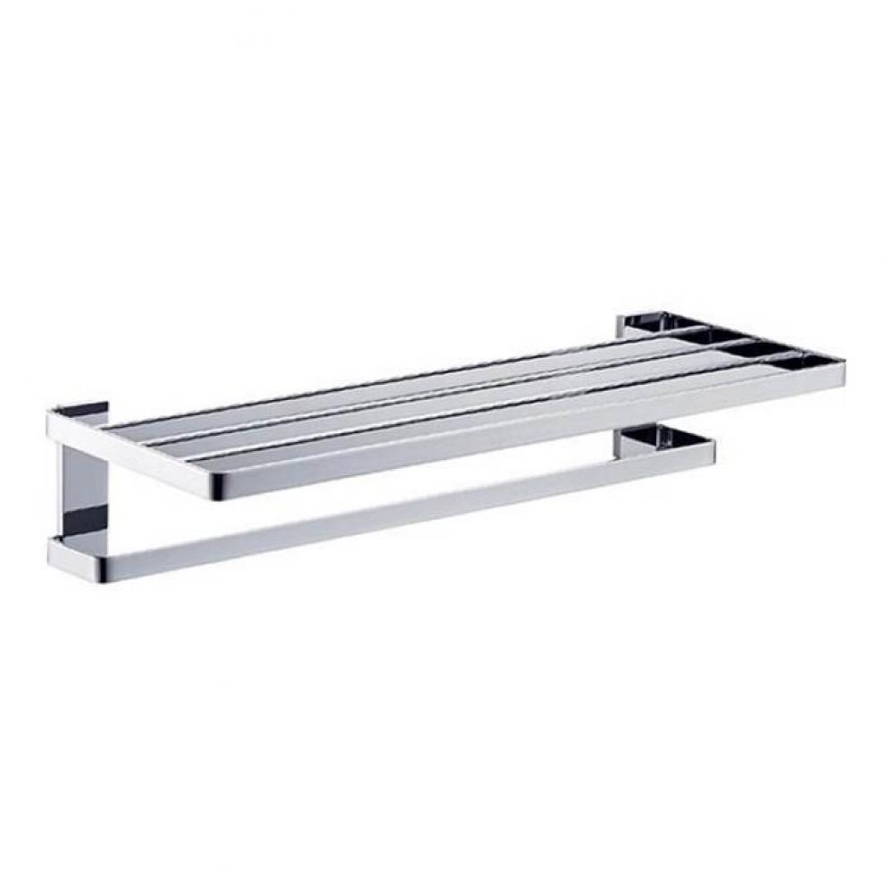 Towel Shelf with Single Towel Bar - Chrome