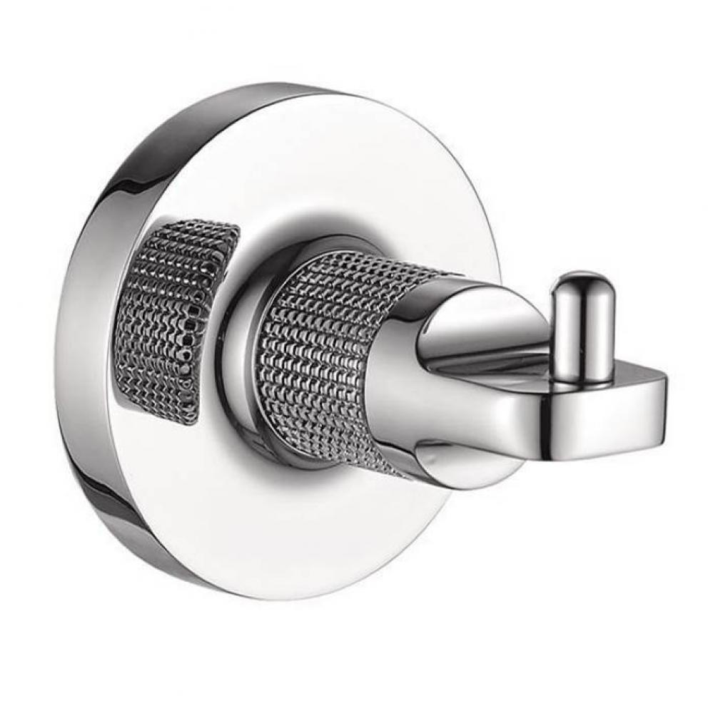 Draft Robe Hook - Chrome with Stone Grey