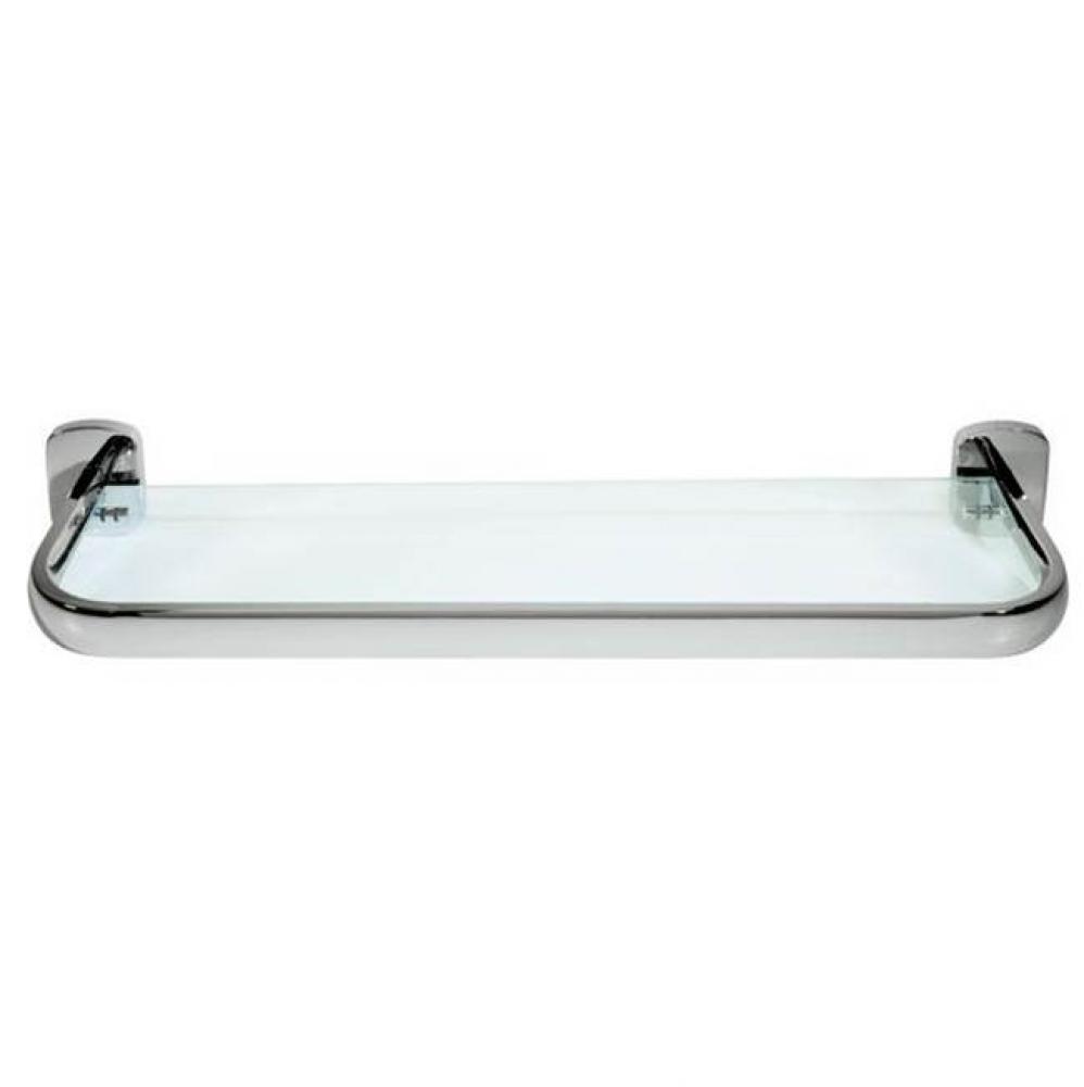 Wynn Single Glass Shelf - Matte Black & Chrome