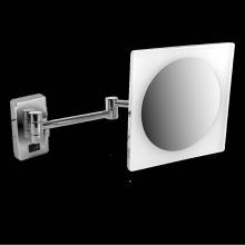 LaLoo Canada 2045H C - 8.5'' x 8.5'' Acrylic Trim Mirror - HARDWIRE LED - 5X Mag 6000K