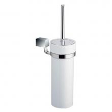 LaLoo Canada 3500RB MC - Round Wall Bracket for Toilet Brush Holder - Matte Black & Chrome