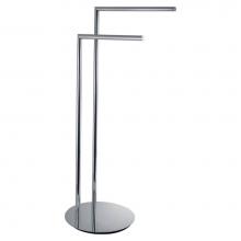 LaLoo Canada 9003C - Double Bar Floor Towel Stand Round - Chrome