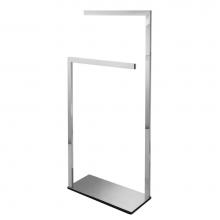 LaLoo Canada 9016PS - Double Bar Floor Towel Stand Square - Polished Stainless