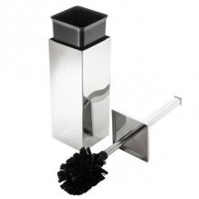 LaLoo Canada 9300 MC - Square Bowl Brush and Holder - Matte Black & Chrome