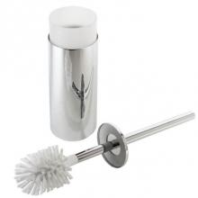 LaLoo Canada 9301 MC - Round Bowl Brush and Holder - Matte Black & Chrome