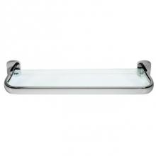 LaLoo Canada W6587 MC - Wynn Single Glass Shelf - Matte Black & Chrome