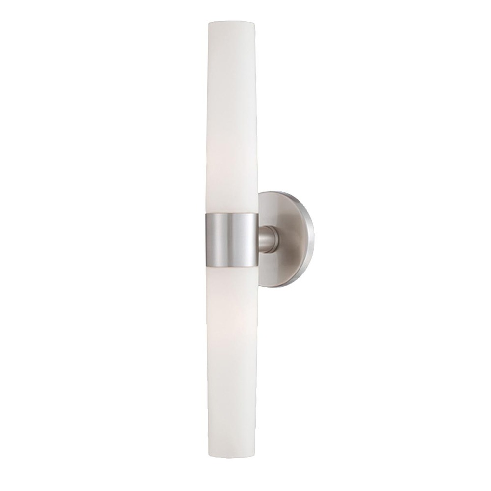 Vesper, 2LT Wall Sconce, Bn/wht