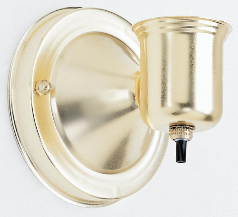 1-5/8" Wired Wall Bracket With Bottom Turn Knob Switch; Brass Finish; Includes Hardware; 60W Max