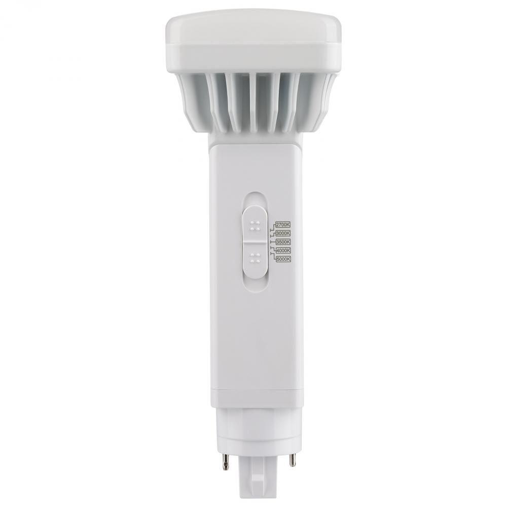 9 Watt PL 2-Pin LED; 1100 Lumens; G24d Base; CCT Selectable; White Finish; 120-277 Volts