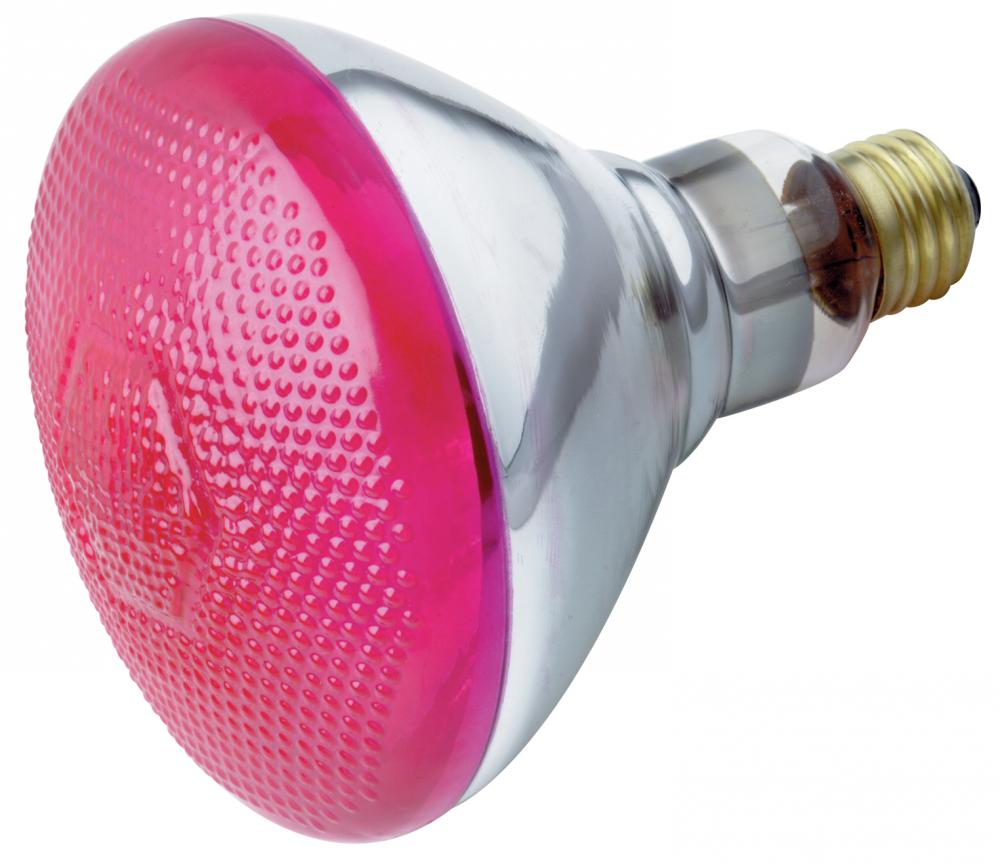 100 Watt BR38 Incandescent; Pink; 2000 Average rated hours; Medium base; 230 Volt